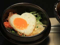 很好吃的石锅拌饭，也很有爱心。-汉丽轩韩式自助烤肉(大学城龙湖U城天街A馆店)