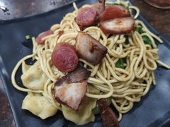 叉烧干捞扁实面-明叔捞面