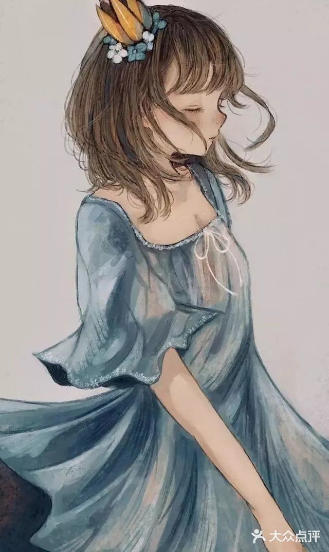 唯美的鹿眼少女插画看见她哭心都碎了