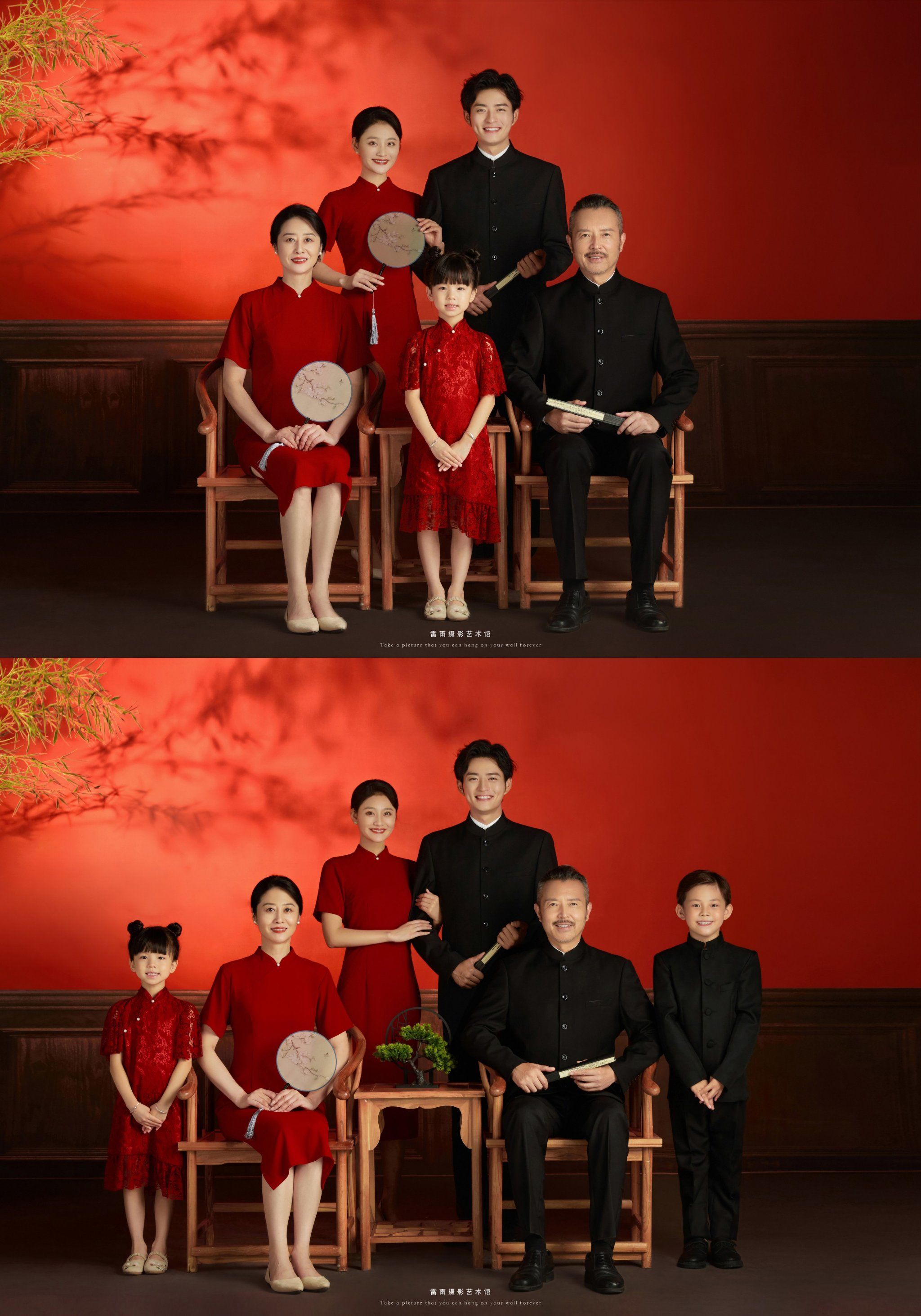 适合一家六口人拍的全家福,好看又不过时