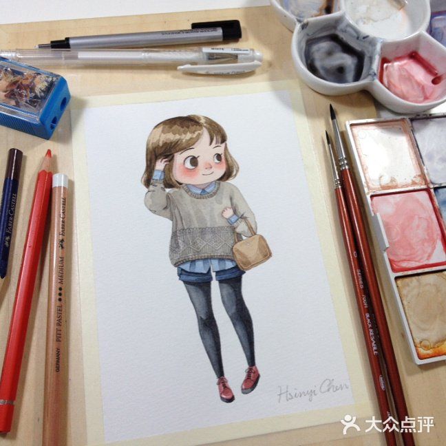 一组手绘可爱女孩插画作品欣赏
