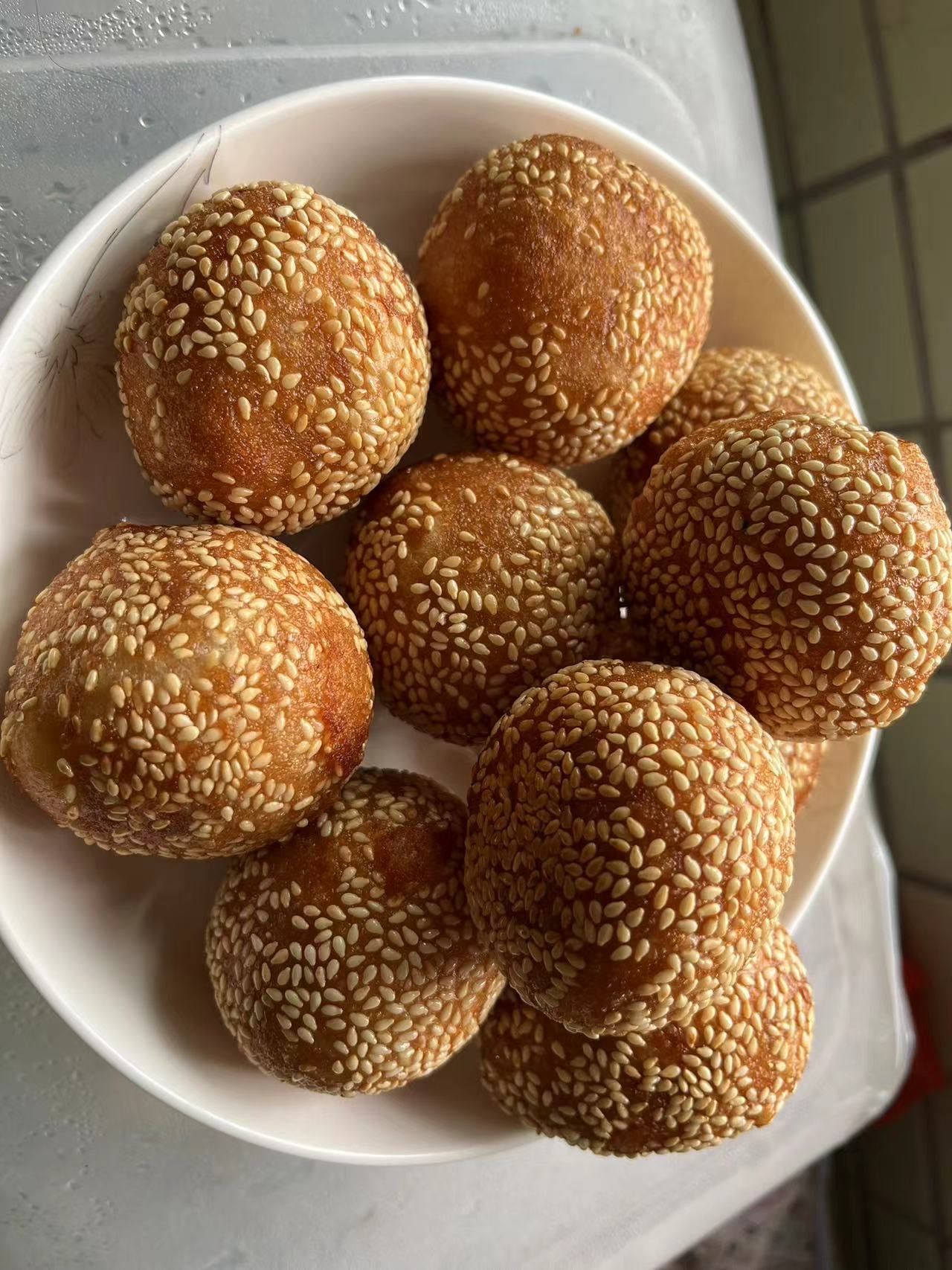 家里炸芝麻酥香脆可口