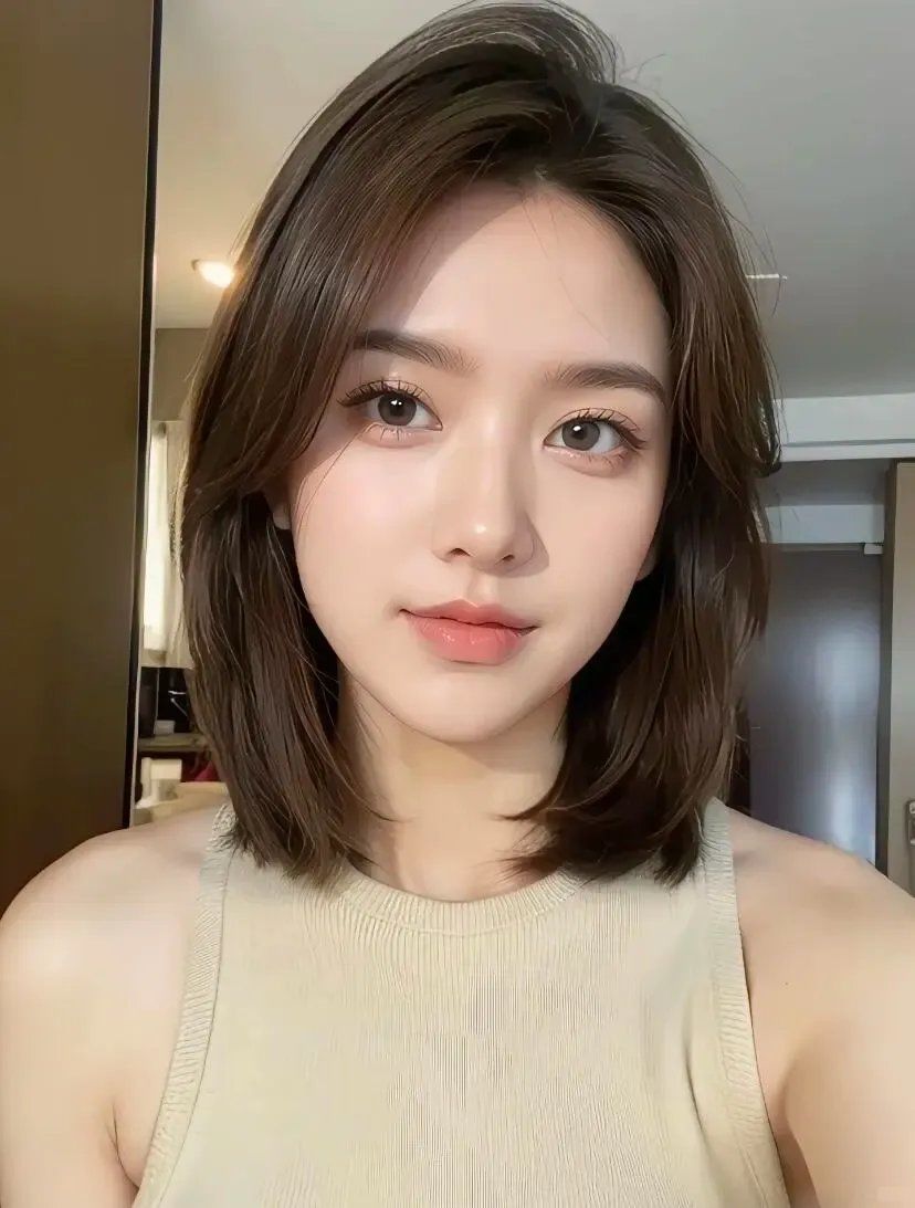 锁骨发发型蓬松气垫烫清新淡雅瘦脸又有气质