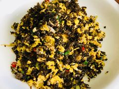 炒地菜配软饼-华州老碗