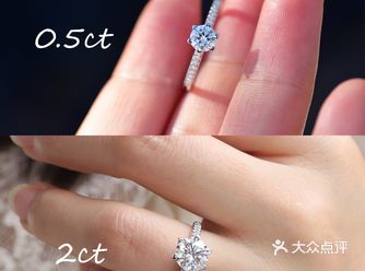 同款钻戒，2克拉和50分哪枚更好看？