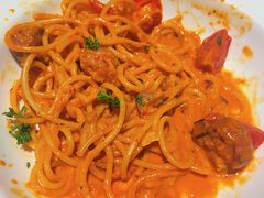 番茄蘑菇腌肉意面-JINNS锦时 steak&pizza(浸信会礼拜堂旧址店)