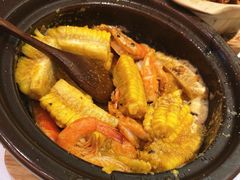 咸蛋黄玉米虾煲-火啫啫·粤式啫啫煲(南通首店)