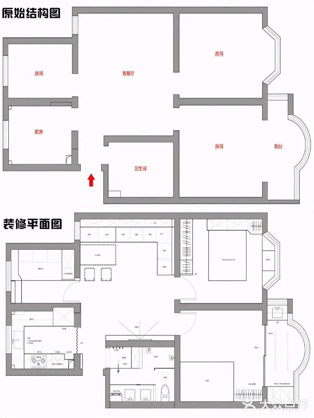 餐厅一体，不买沙发，95㎡老房改造成这个效果，值不值？