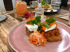 Cha Siu Pulled Pork Egg Benny-FLOVIE FLORIST CAFE