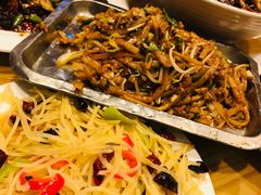 鸡蛋肉丝焖饼-南阳城烧烤海鲜酒店(和平路店)