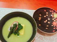 甜豌豆鲜虾鸡蛋汤-九献创意菜(亮马河花园店)