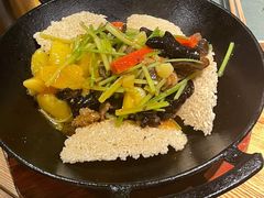 一个锅巴和时蔬-薇酌饮·陕西菜(南门外店)