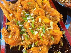 铁板开背虾-佳木斯东北往事烧烤涮