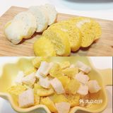 沾过蛋液的馒头软绵可口