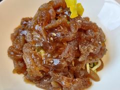 醋黄瓜拌蜇头-正德楼果木烤鸭·渔家菜(东港店)