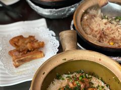窝蛋牛肉饼煲仔饭-红星光发煲仔饭(文海店)