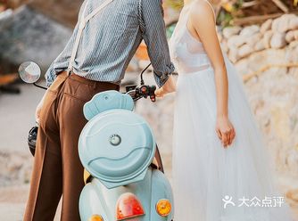 轻复古婚纱照请你收好今天的日落和我爱你