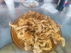炸蘑菇-陕北农家小吃风干羊肉剁荞面