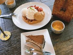 双球冰淇淋草莓华夫-莓园冰淇淋店
