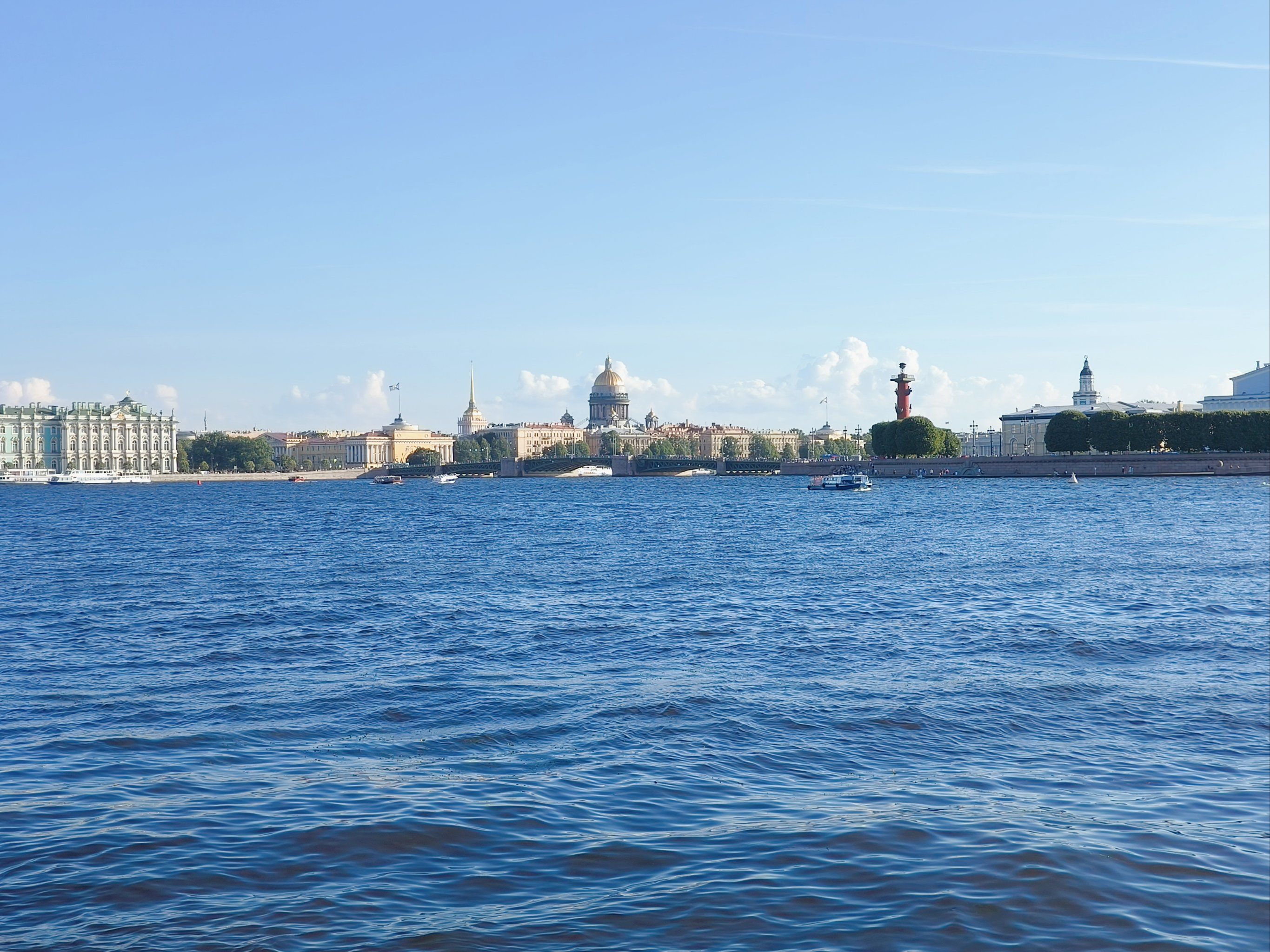 游艇湖面悠闲行,圣彼得堡涅瓦河