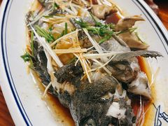 油泼黑头鱼-天伦海鲜·老味道·青岛菜(栈桥天主教堂店)