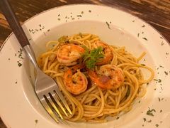 鲜虾蒜辣意面-小食院简餐厅