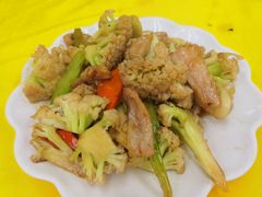 菜花炒猪颈肉-汤氏美食台山水步特色黄鳝饭(龙津东路店)