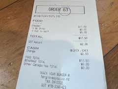 账单-Fergburger(皇后镇店)