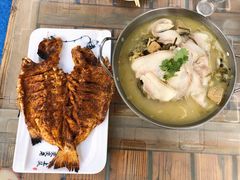 烤虹鳟-丽泽山庄·生态怀柔菜·虹鳟鱼(红螺寺店)