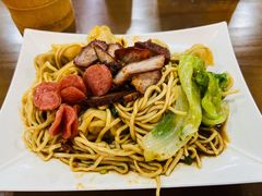叉烧干捞扁实面-明叔捞面