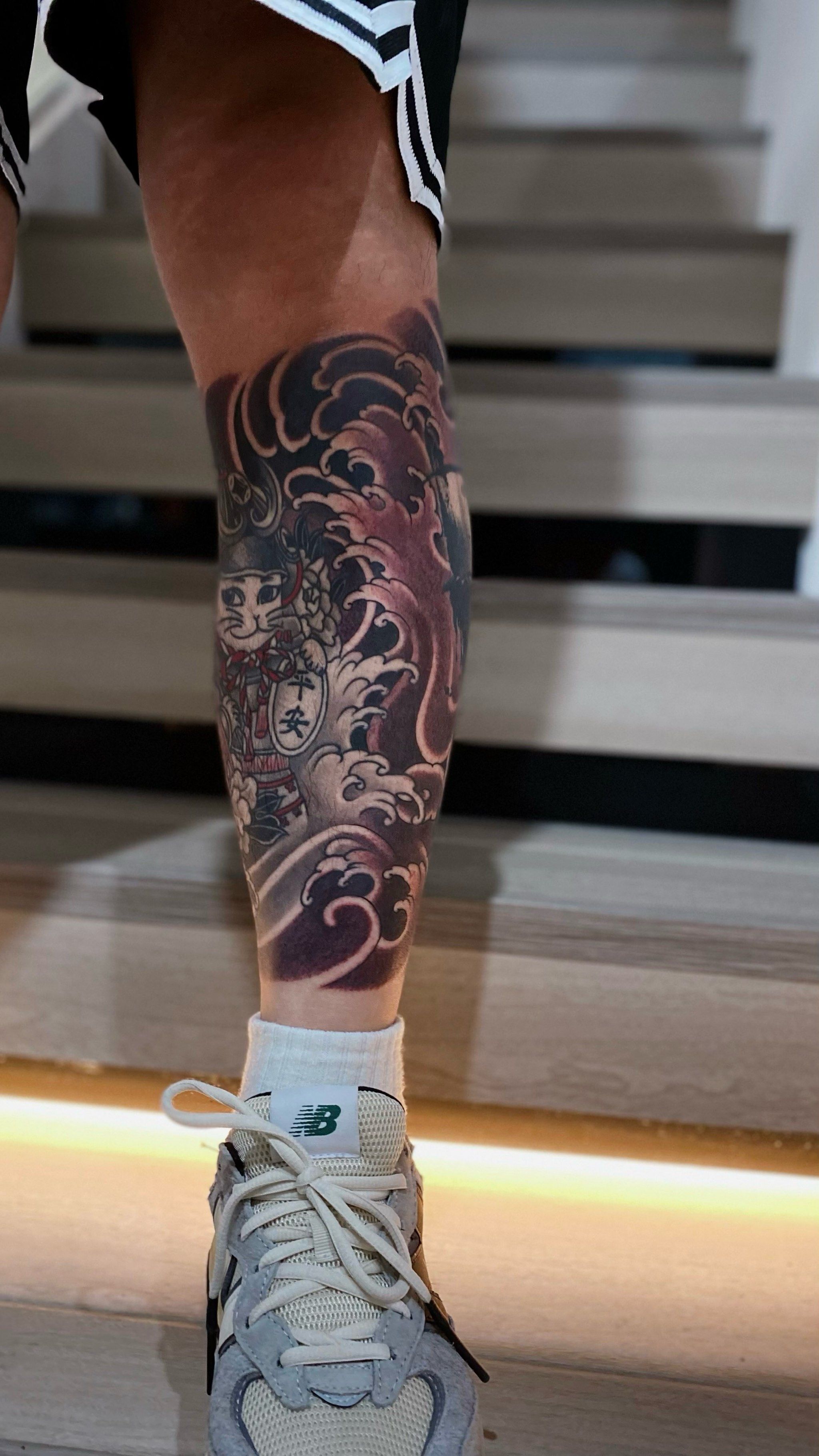 泉州纹身|新传统水浪拼接