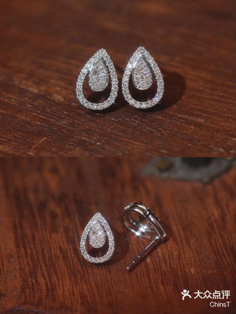 水滴钻石耳钉