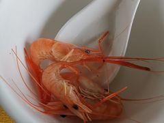 白灼河虾-菠菜美食