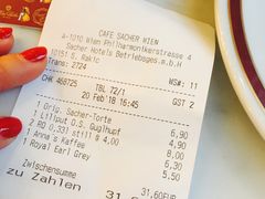 账单-Cafe Sacher(WIEN)