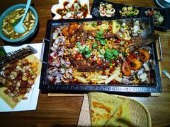 -东来菜馆•手抓海鲜家常菜•海鲜锅贴(鸽子窝店)