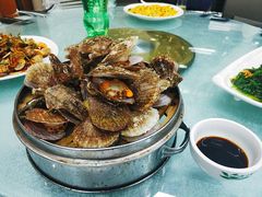 小屉蒸扇贝-京秀缘蒸汽海鲜农家菜大馅蒸饺