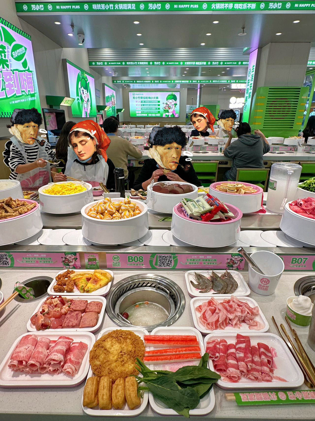 太原街万达开了一家自助旋转小火锅 刚开业就门庭若市