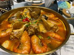 大头虾烧黄金螺-甜阿姨·天台花园私房菜(万松园店)