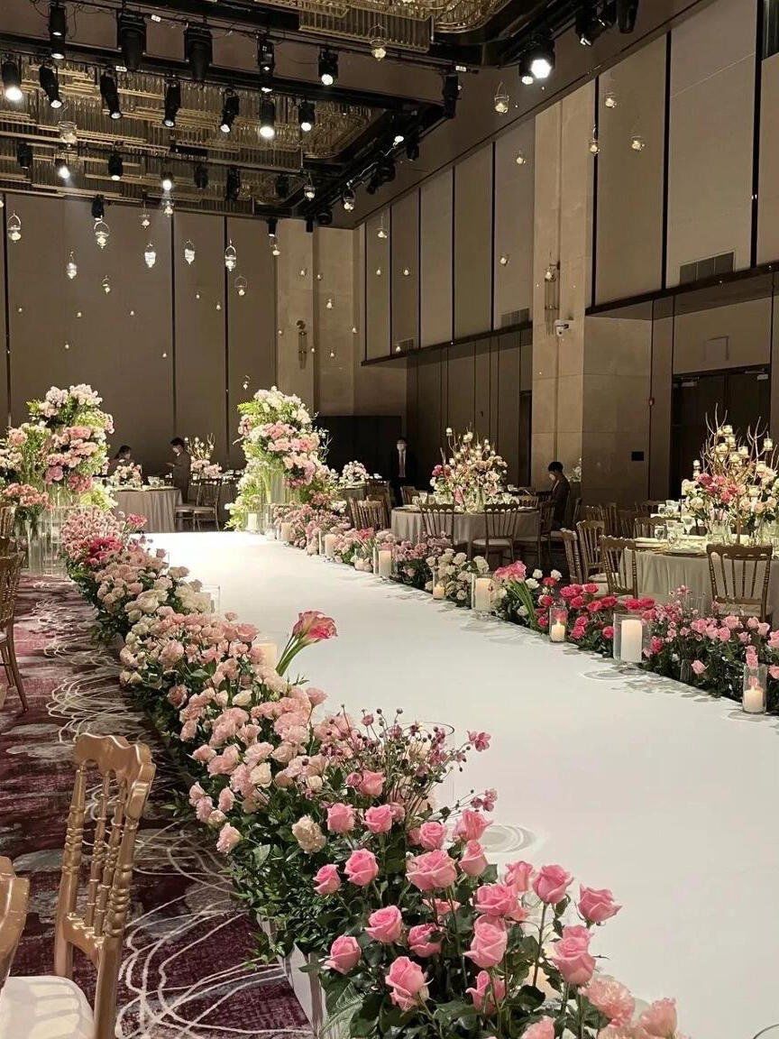 浪漫韩式婚礼典范,全鲜花布置定义精致新高度