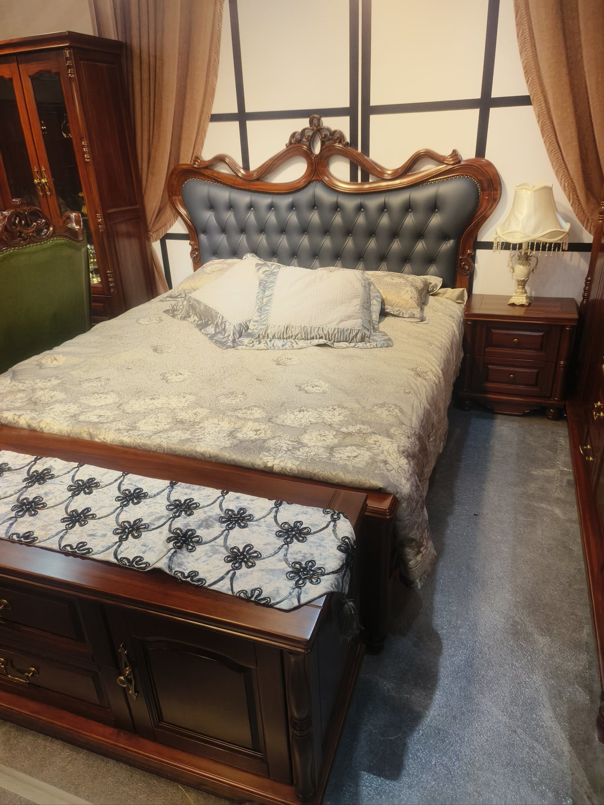 00家居睡眠丨美式轻奢欧式雕花床