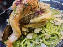 菠菜汁青酱意大利面-拾挚扒房(招商花园城店)