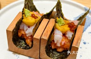 Sea Urchin and Sweet Shrimp Hand Roll