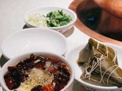 现炸辣椒油-北京老门框爆肚涮肉馆(锦业路店)