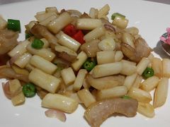 酸藕尖炒蒜香肉-明珠海港大酒店