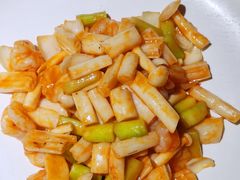 朝鲜汁头抽爆虾仁-HOME餐厅粤菜 融合菜