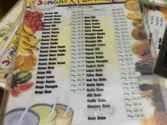 菜单-Jonah's Fruit Shake & Snack Bar