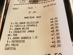 账单-火腿博物馆(马约尔广场店)