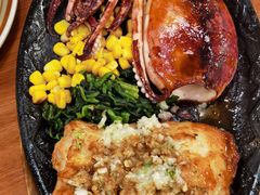 蒜香鸡排配铁板鱿鱼-萨莉亚意式餐厅(万嘉商业广场店)