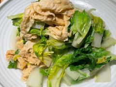 豆腐皮杭白菜-老头儿油爆虾(金鹰世界店)