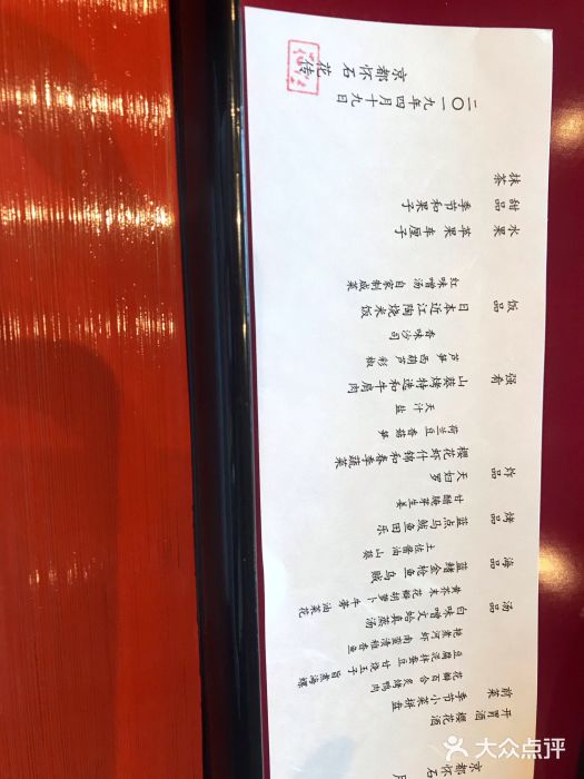 盘古七星酒店·京都怀石花传日餐厅菜单图片